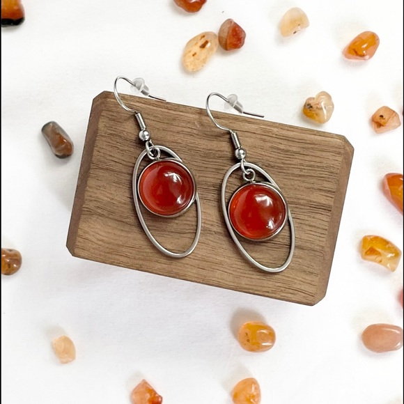 Carnelian Earrings - Picture 1 of 4